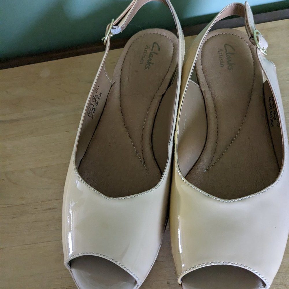 Clarks Open Toe Sling Backs